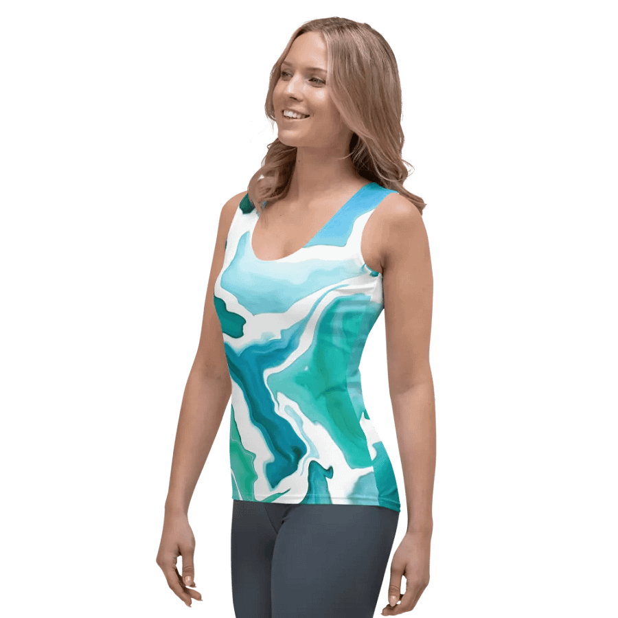Green and white Abstract Art design Women's Tank Top product image (4)