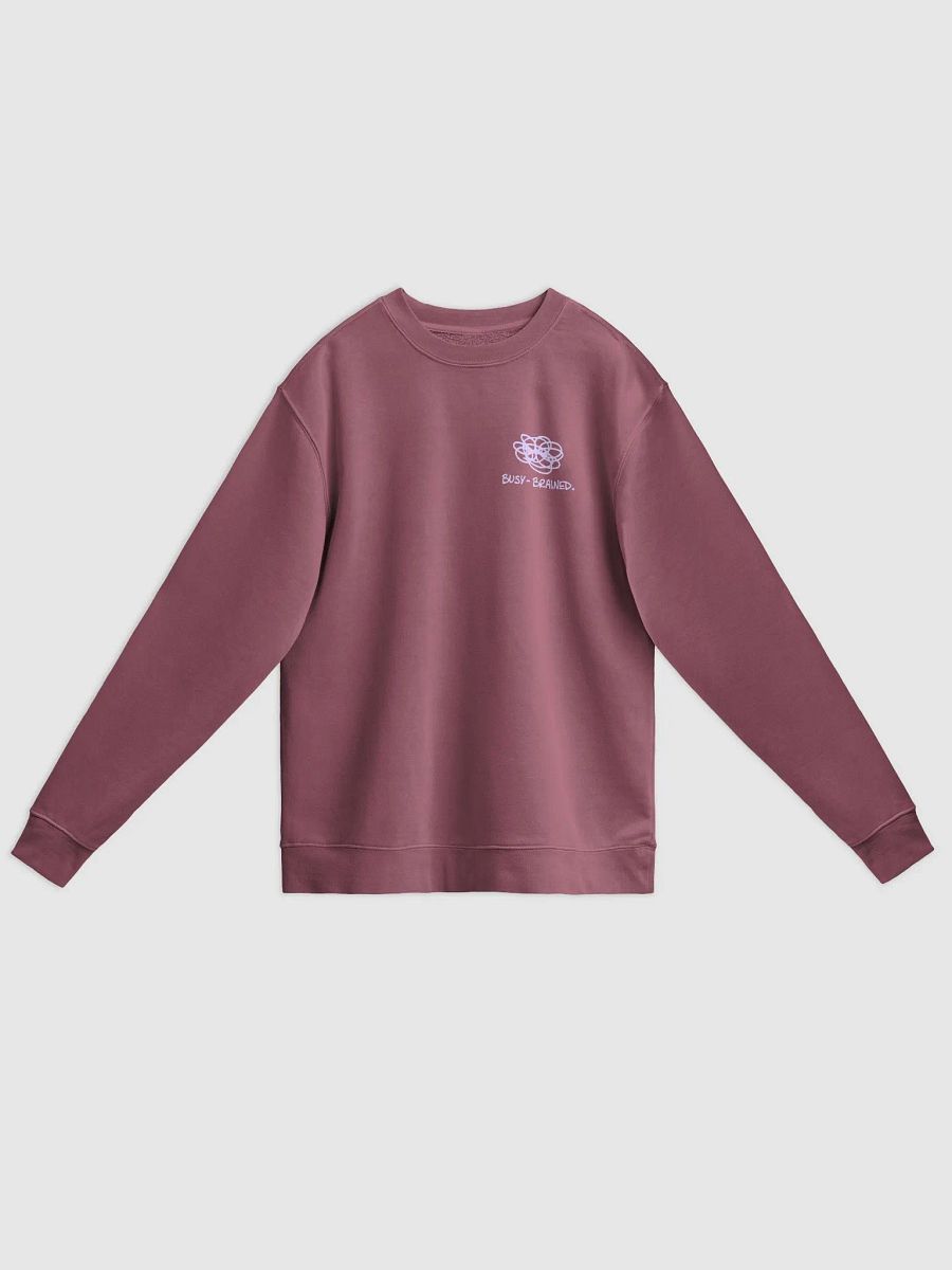 BUSY-BRAINED (sm. lavender design) printed pigment crewneck product image (11)