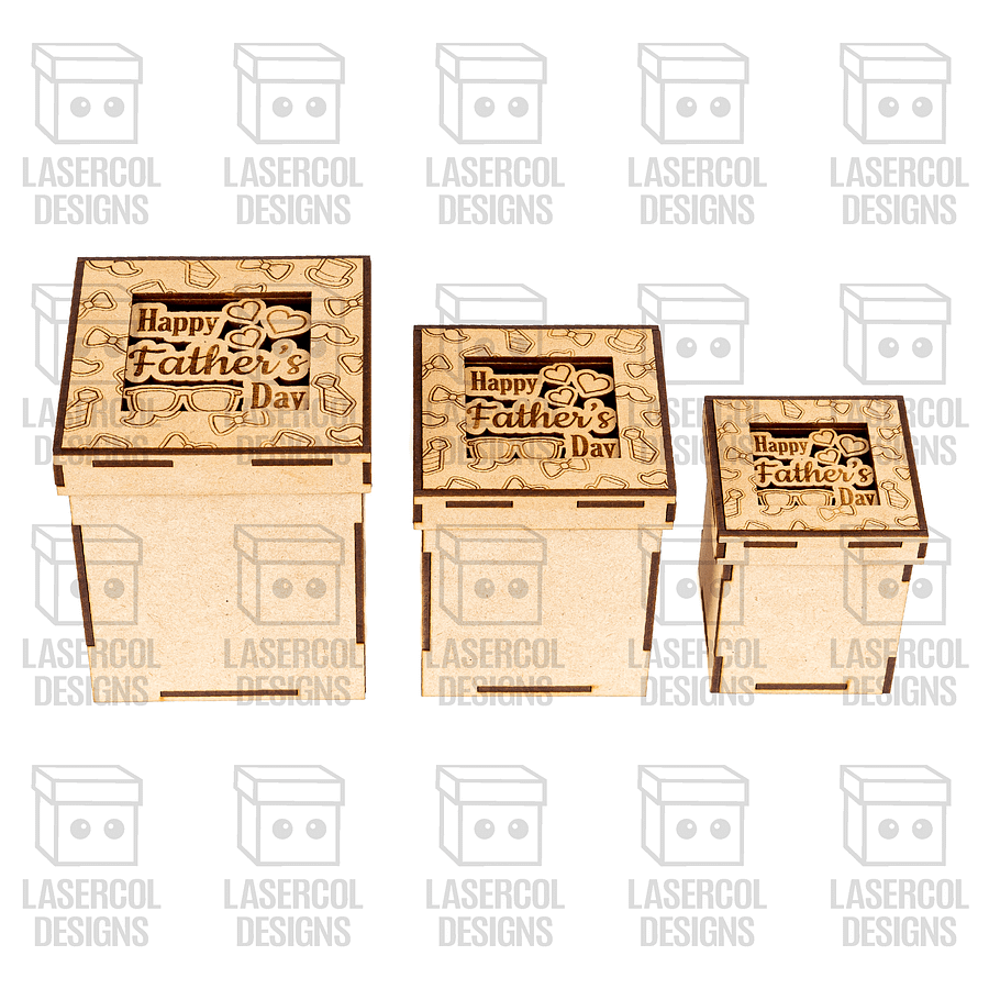 Father's Day Gift Boxes Set 2 (3 Sizes, 5 Styles) - Laser Cut Files product image (5)