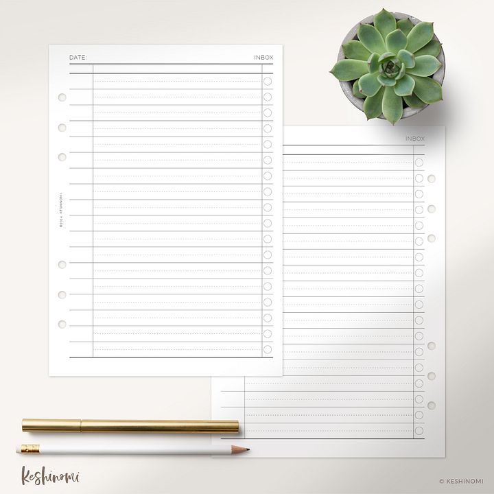 Basic Inbox Style 02 - A5 Printable Planner Insert product image (1)