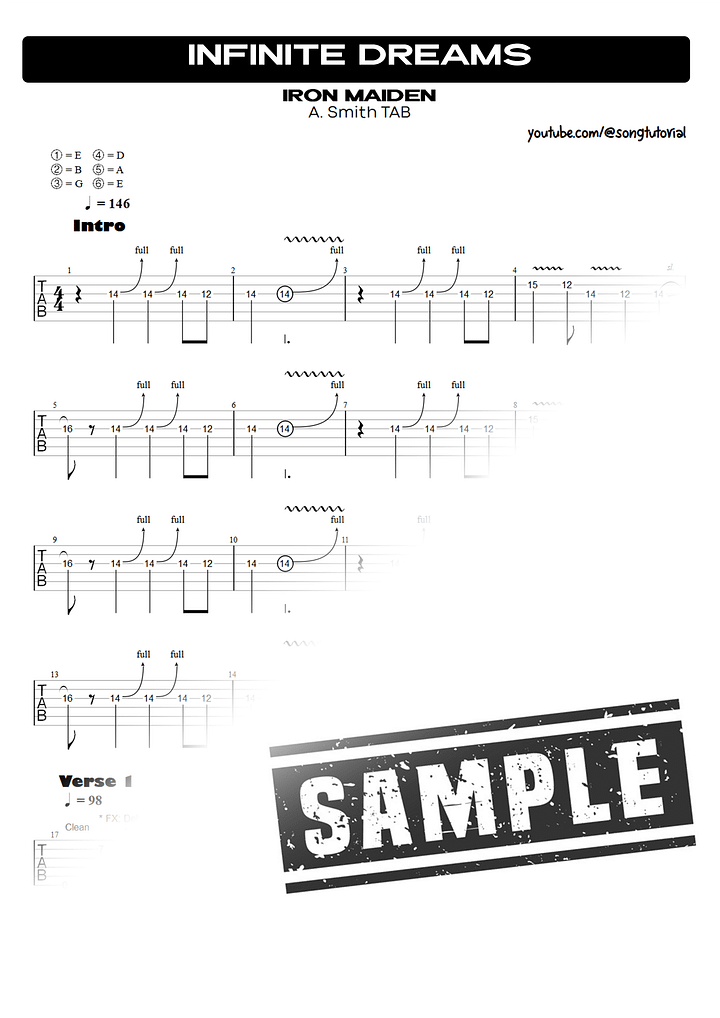 Infinite Dreams PDF TAB + Backing Track MP3 product image (2)