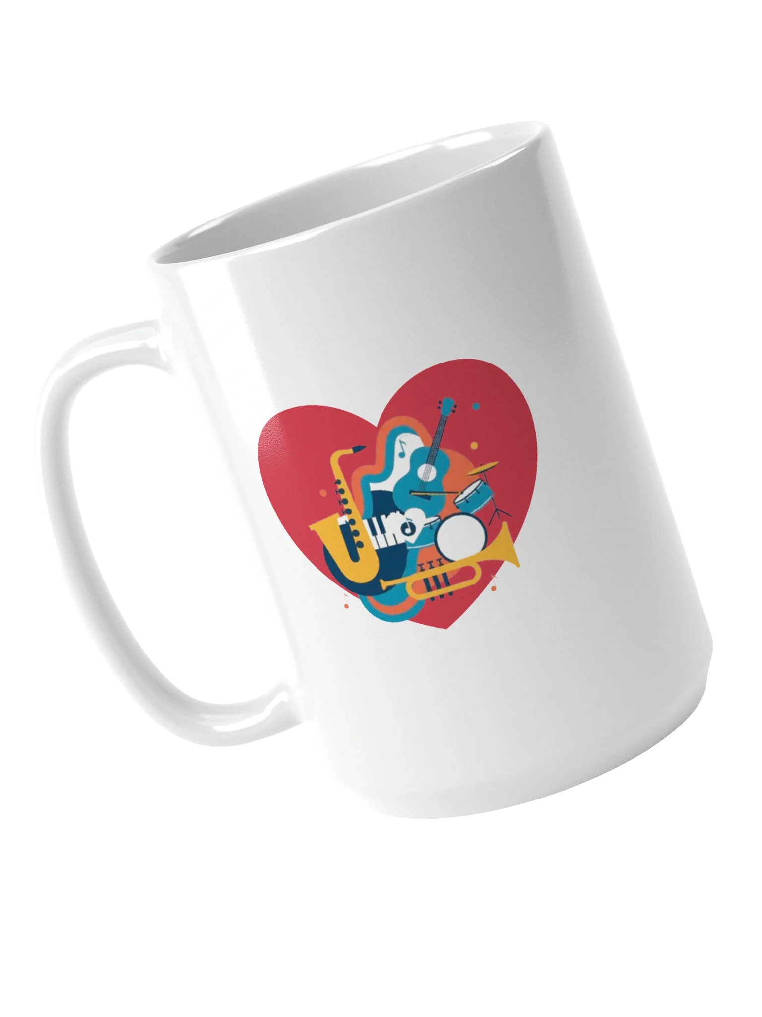 Vibrant Abstract Music Heart - Retro Jazz Instruments Design for Musicians & Art Lovers product image (4)