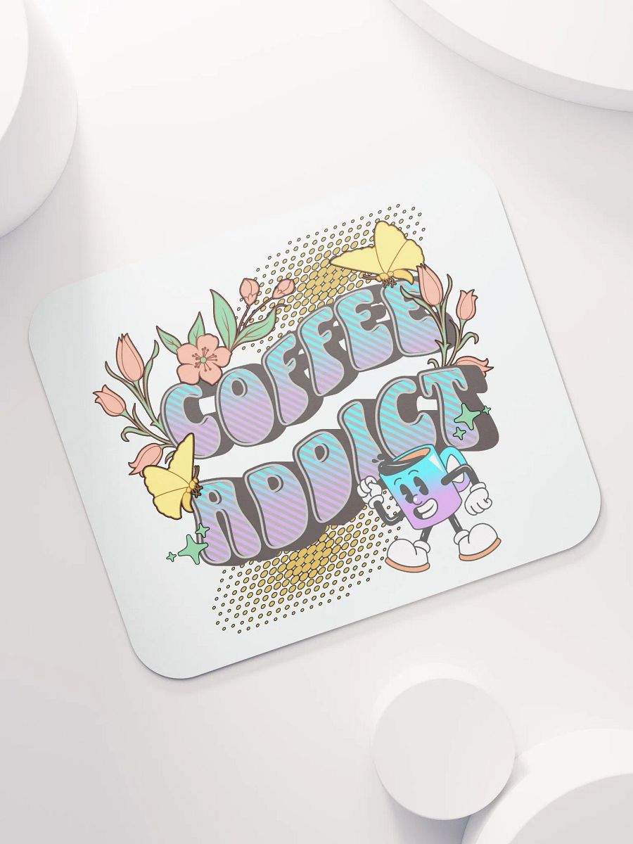 Coffee Addict Mascot Mug Whimsical Mouse Pad product image (5)