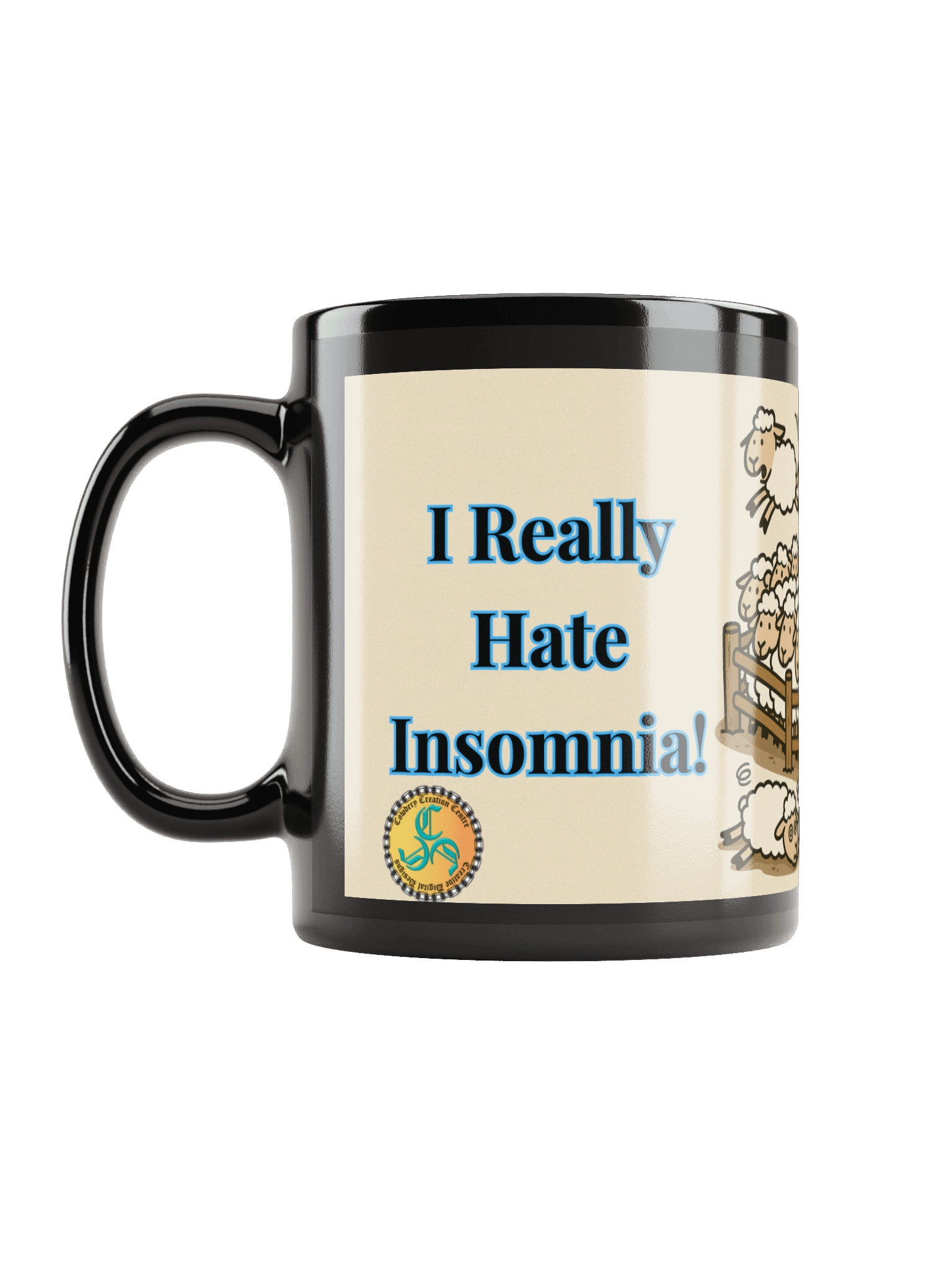 I Really Hate Insomnia (Both) Glossy Black Mug product image (12)