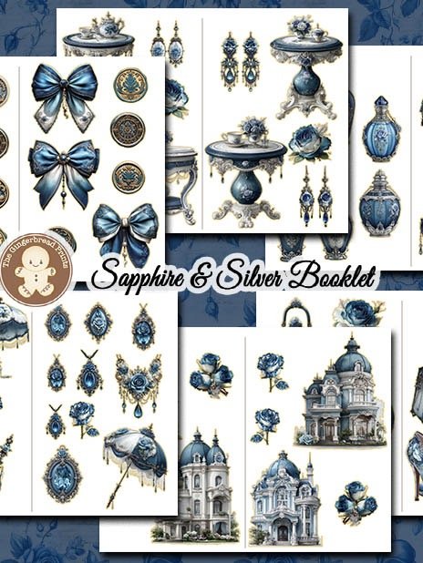 Sapphire & Silver - Timeless Charm Ephemera Kit Digital Download product image (5)