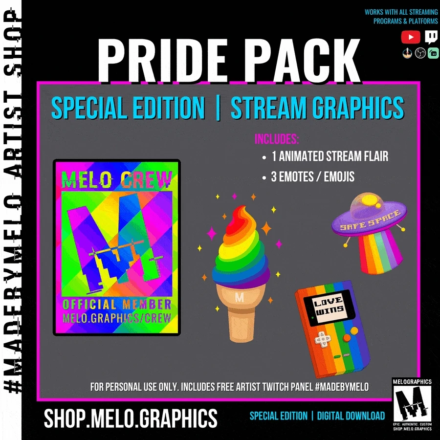[FREE] 🏳️‍🌈 Streamer Graphics #Pride Pack - 4pcs | #MadeByMELO product image (2)