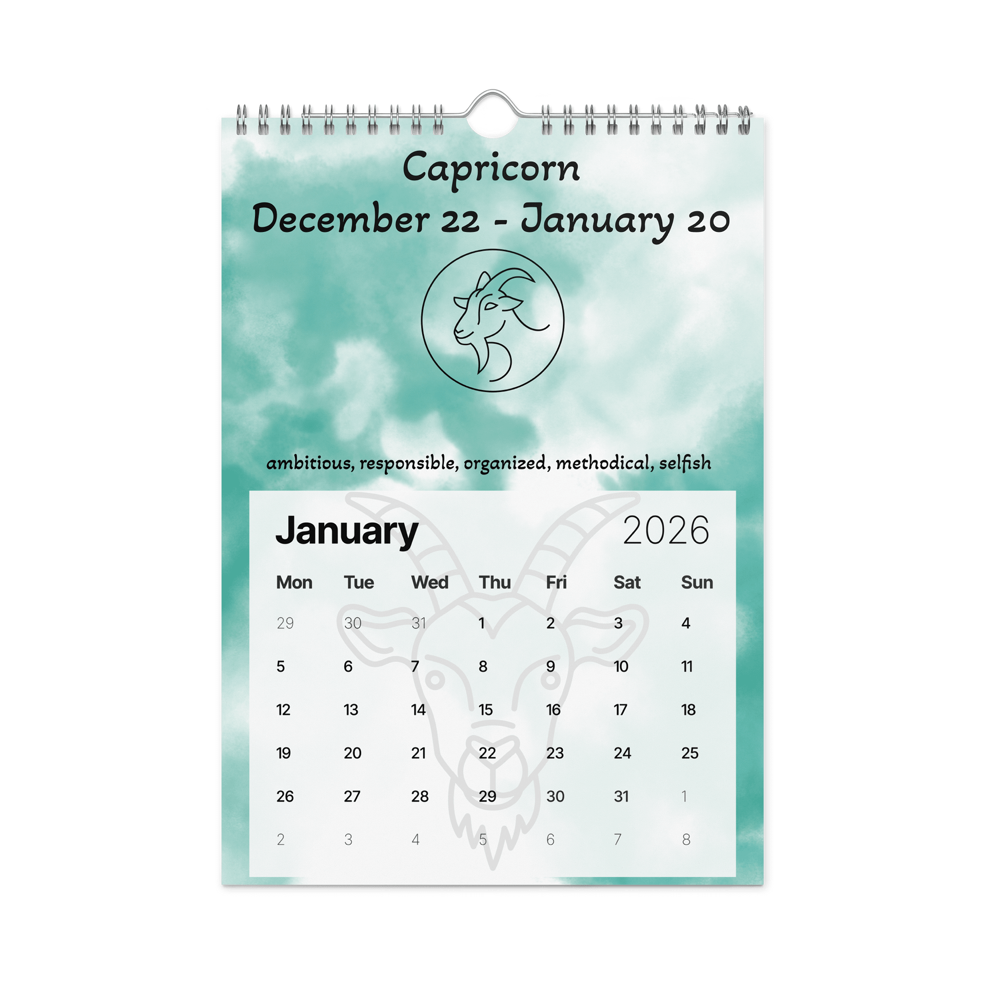 2026 Zodiac Wall Calendar product image (6)