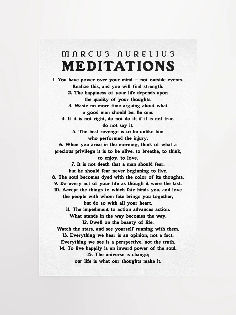 Marcus Aurelius Meditations Matte Paper Poster White product image (7)