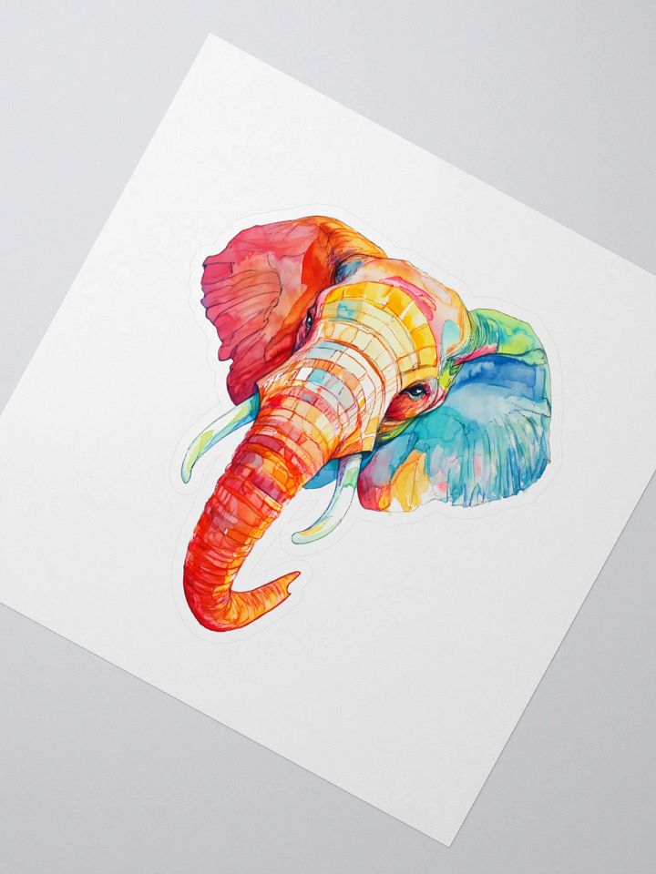 Vibrant Elephant Head Graffiti Kiss Cut Stickers product image (4)