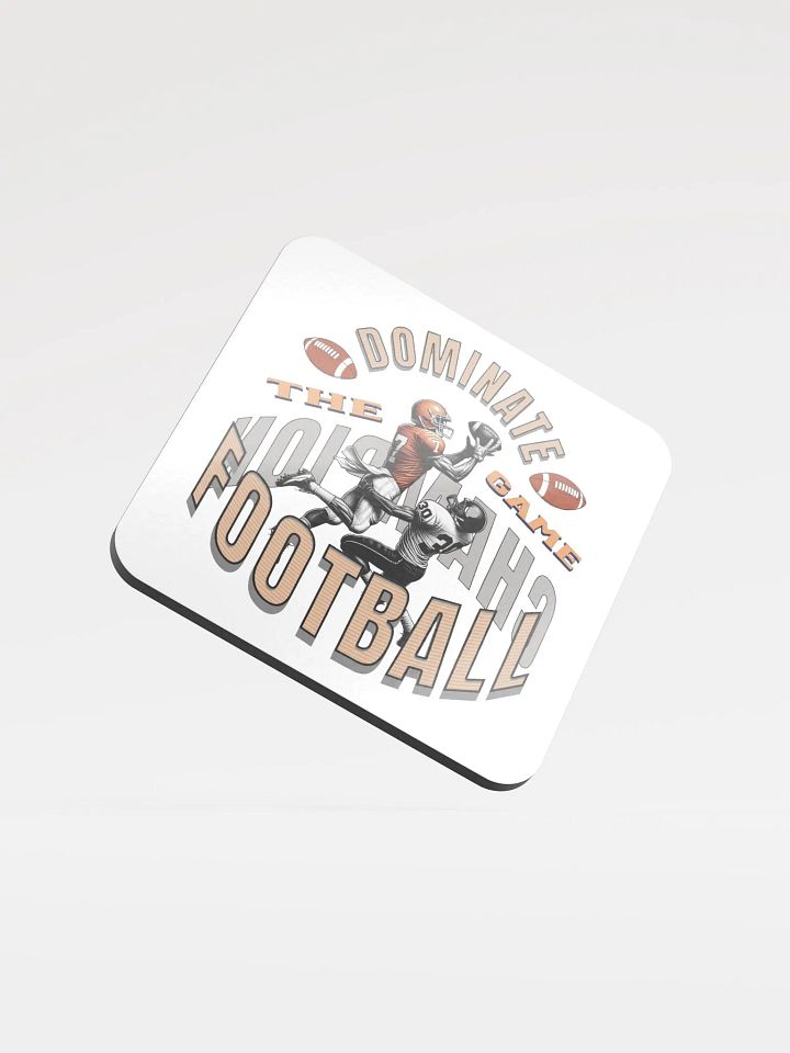 Dominate The Game Football Champion Glory Glossed Cork Coaster product image (1)
