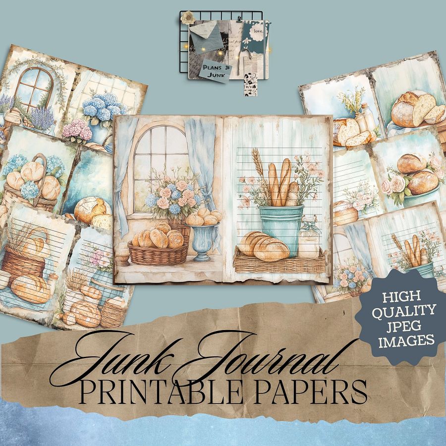 For The Love Of Bread - Printable Journal Pages V3 product image (1)
