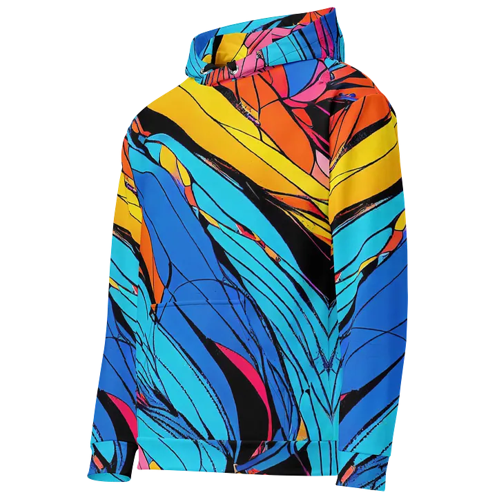 Vibrant Swirls Unisex Hoodie Colorful All-Over Print Hoodie for Artistic Streetwear & Bold Aesthetic Style product image (2)