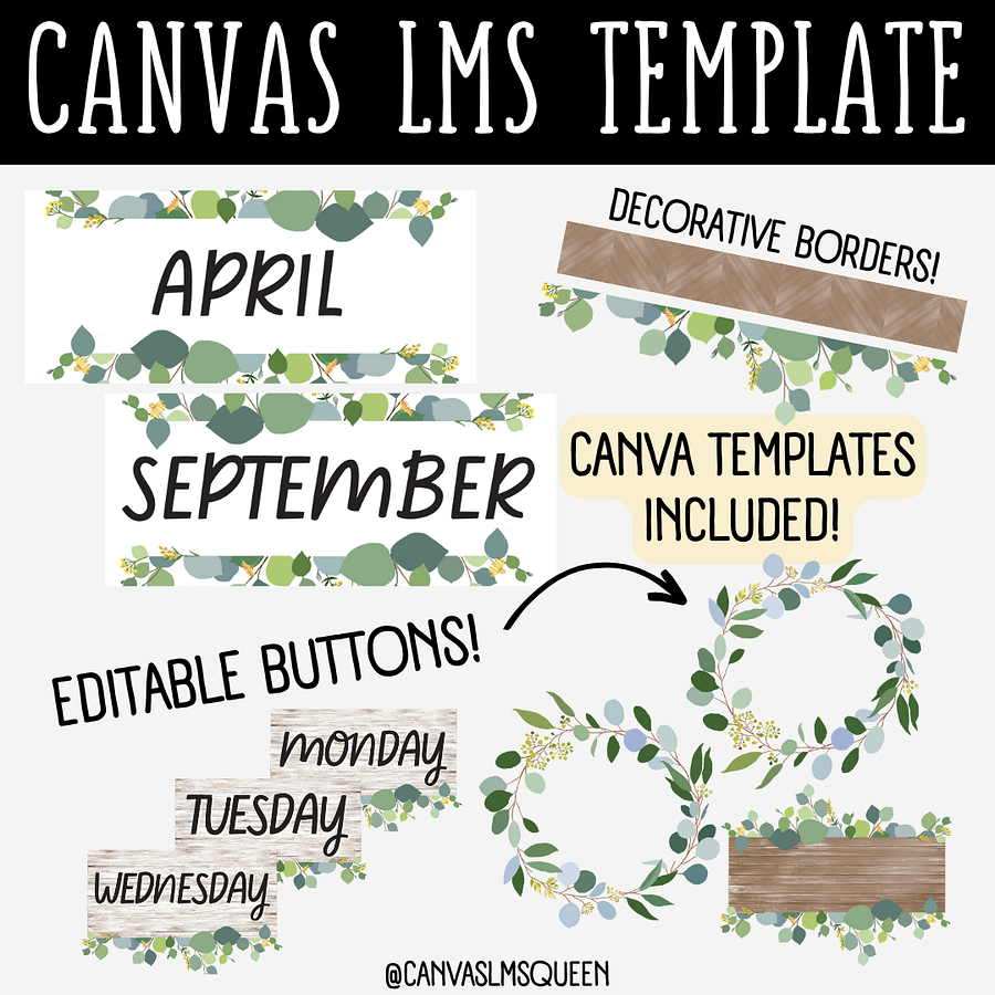 Canvas LMS Template - COURSE BUNDLE - Eucalyptus Farmhouse - 100% Customizable product image (5)