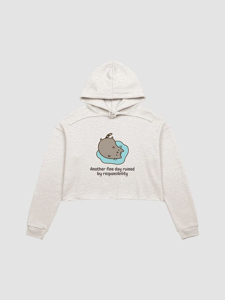 Meme Cat Crying Over Responsibility Crop Hoodie product image (2)