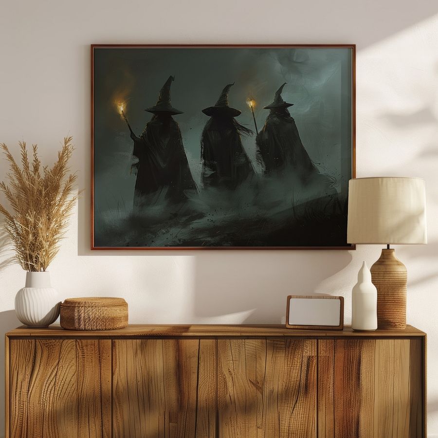 Three Witches in The Fog Dark Gloomy Art Print product image (30)