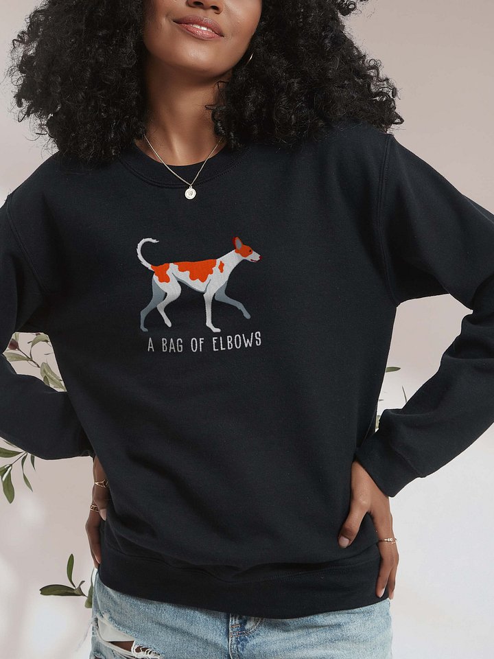 A Bag of Elbows Sweatshirt (Embroidered) of an Ibizan Hound(Red & White) product image (2)
