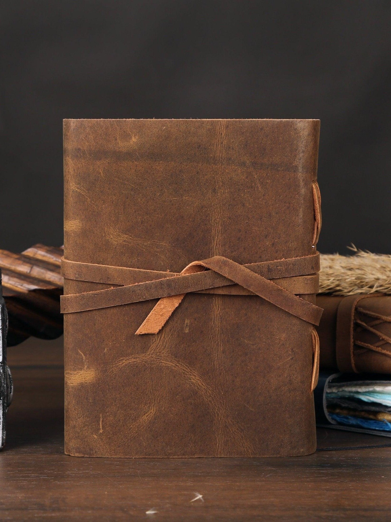 Handmade Leather Journal, Medium (Brown Tan, 8 x 6 Inches) product image (2)