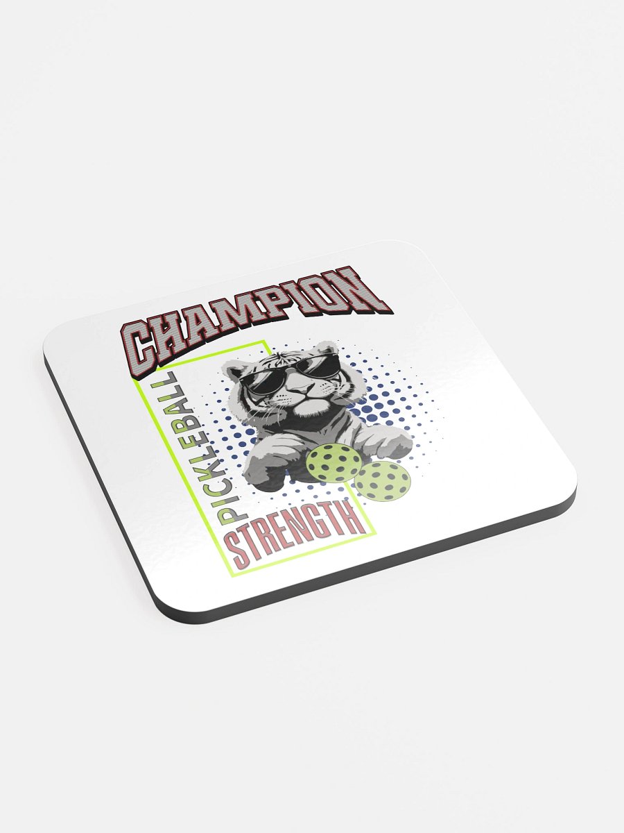 Champion Pickleball Strength Tiger Glossed Cork Coaster product image (3)