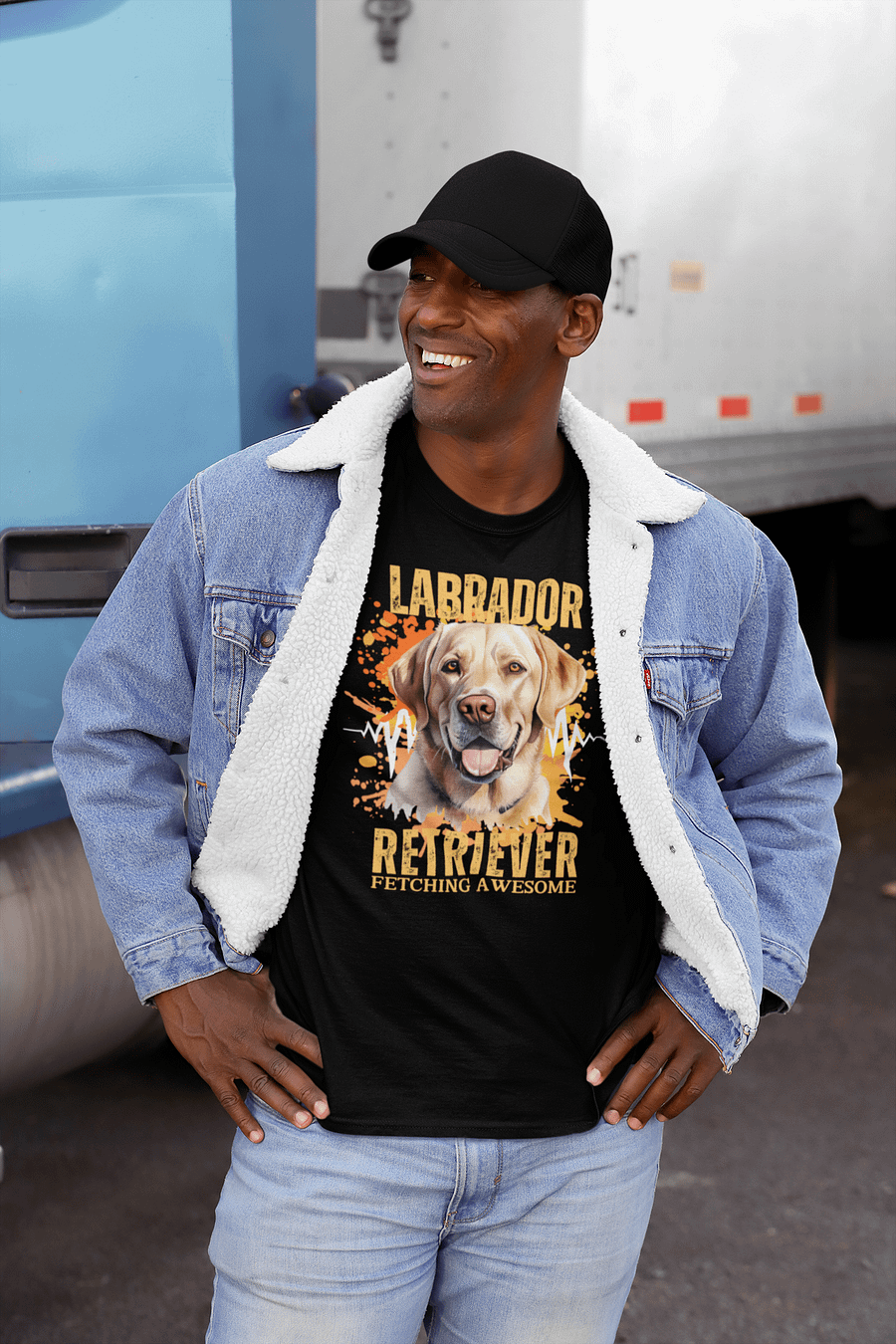 Dark Color Labrador Fetching Awesome Regular T-shirt product image (3)