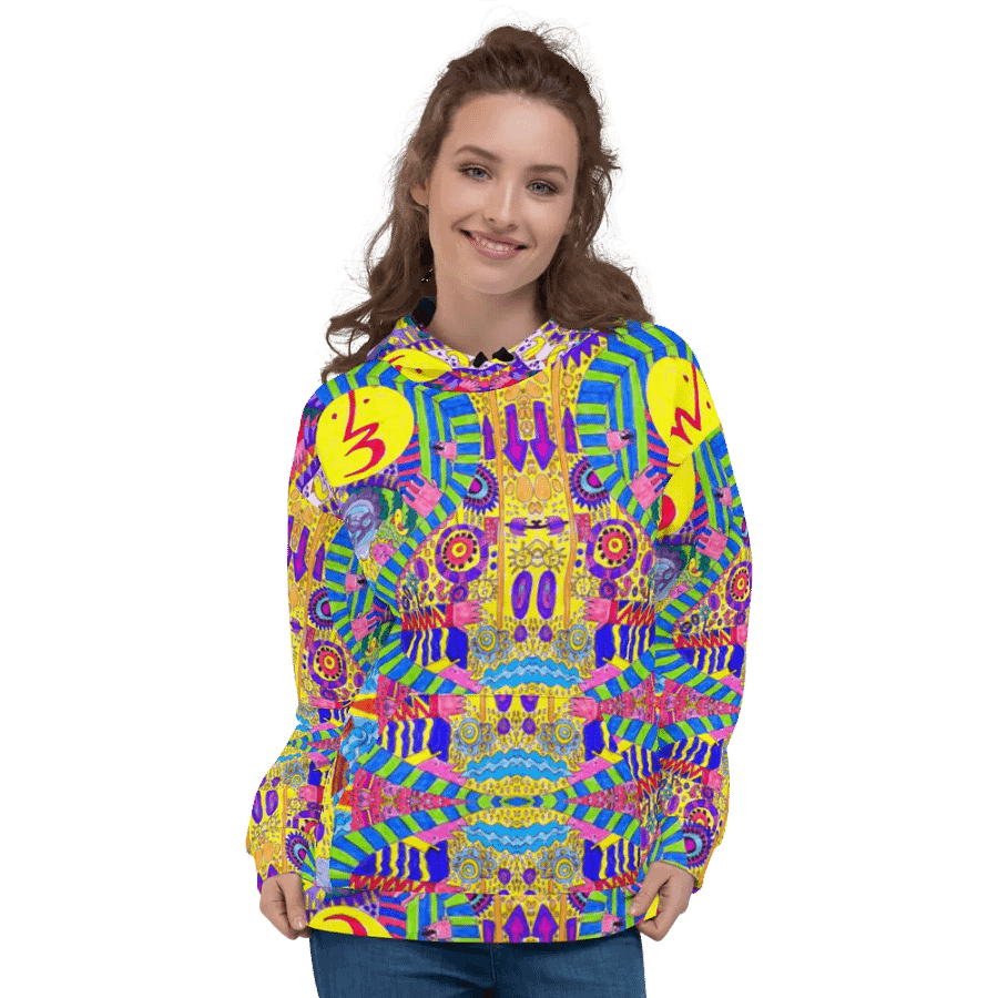 Abstract Colourful Doodles Unisex Pull Over Hoodie product image (4)