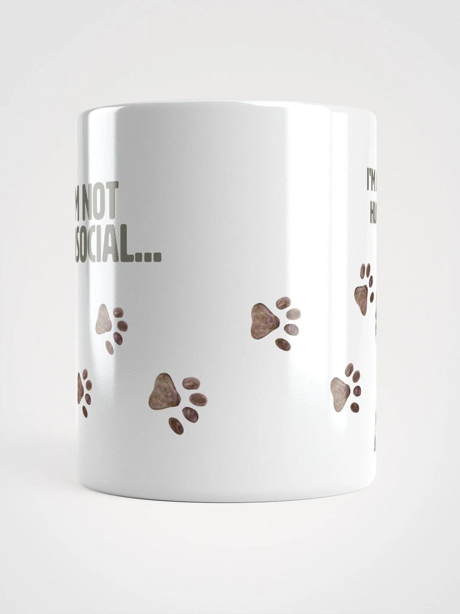 Cat Chat: "I'm not antisocial. I'm just allergic to people nonsense." White glossy mug product image (2)