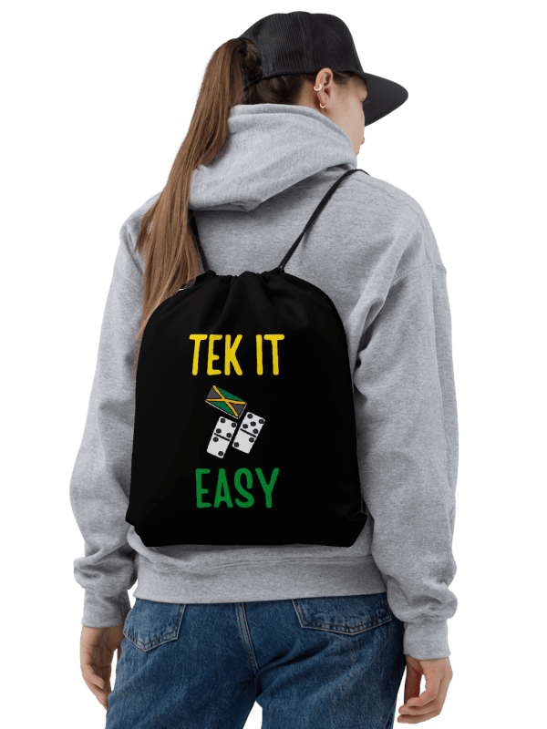Tek It Easy Drawstring Bag – Chill Jamaican Slang Sack for Everyday Vibes & Travel product image (2)