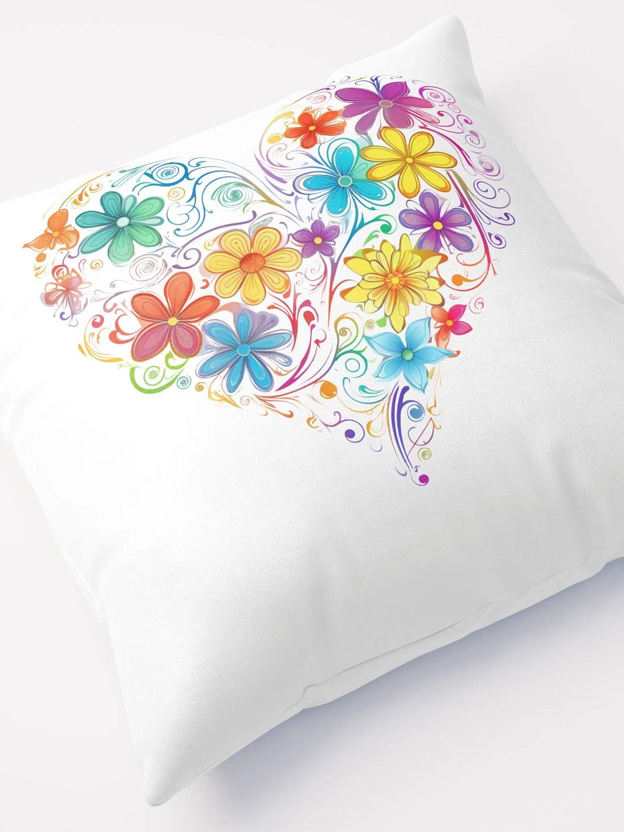 Floral Heart Rainbow Pillow product image (5)