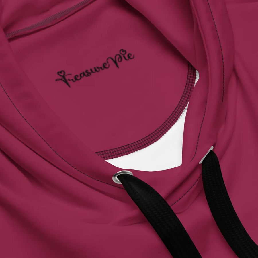 Plain Dark Red True Summer Unisex Recycled Polyester Heavyweight Premium Hoodie by Treasure Pie product image (7)