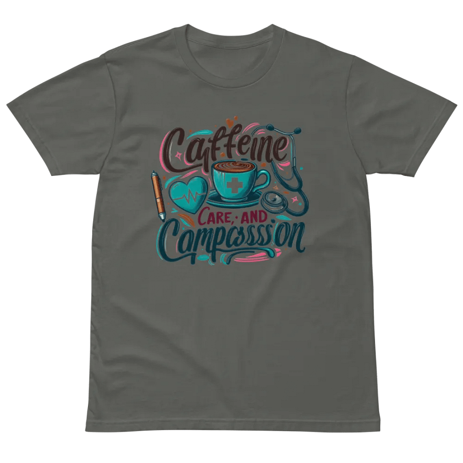 Caffeine, care, and compassion t-shirt product image (3)