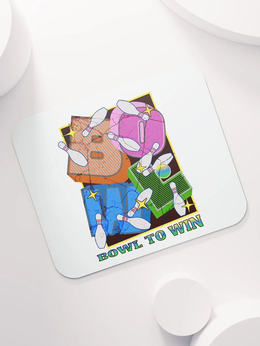 Bowl To Win Block Letter Retro Mouse Pad product image (5)