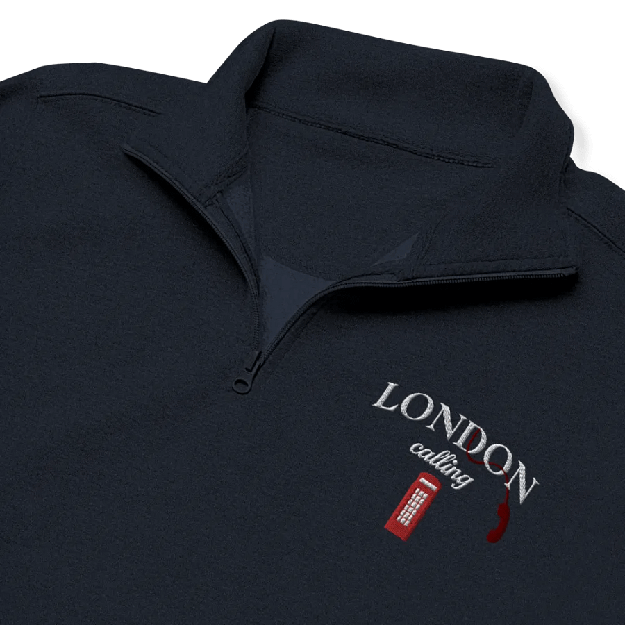 London Calling Red Telephone Box Embroidery Half Zip product image (21)