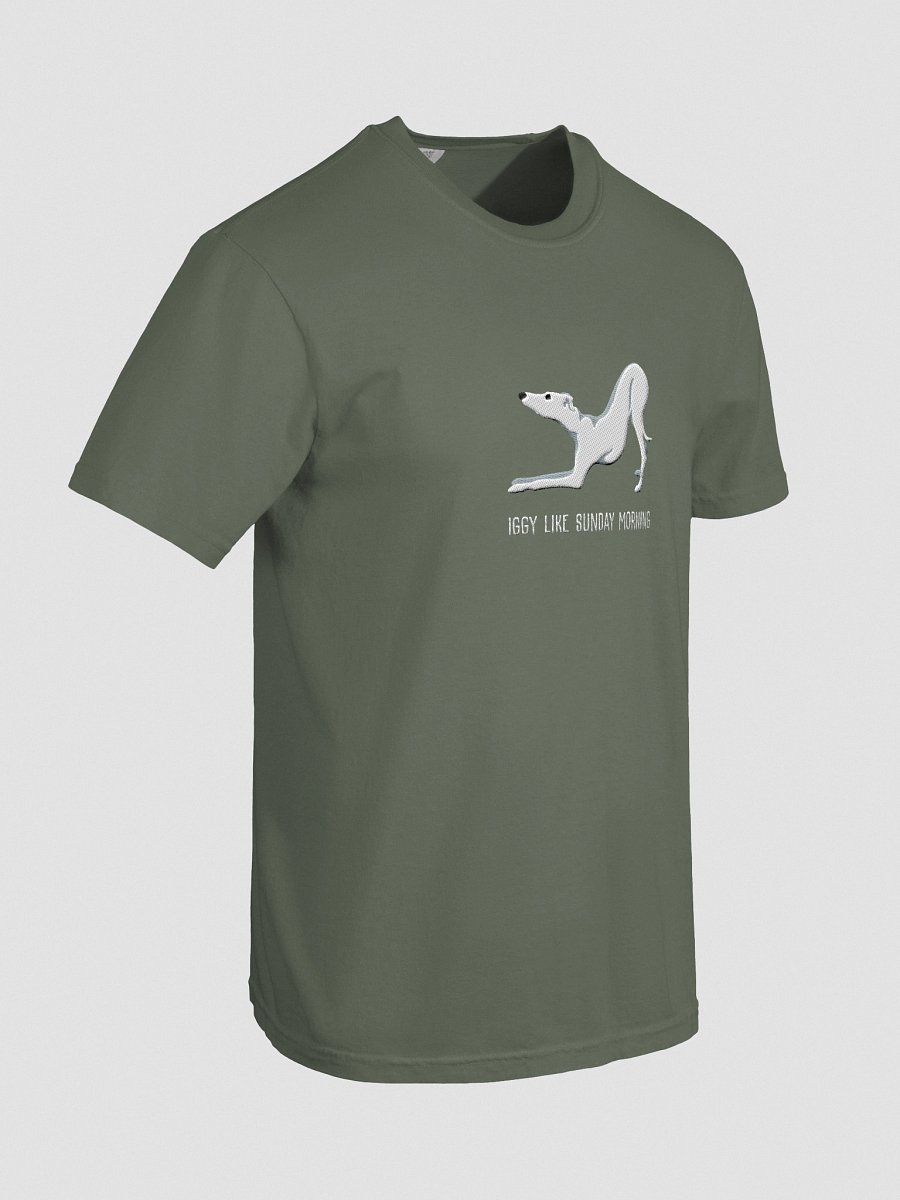 Iggy Like Sunday Morning T-Shirt(Embroidered) of an Italian Greyhound(White) product image (38)