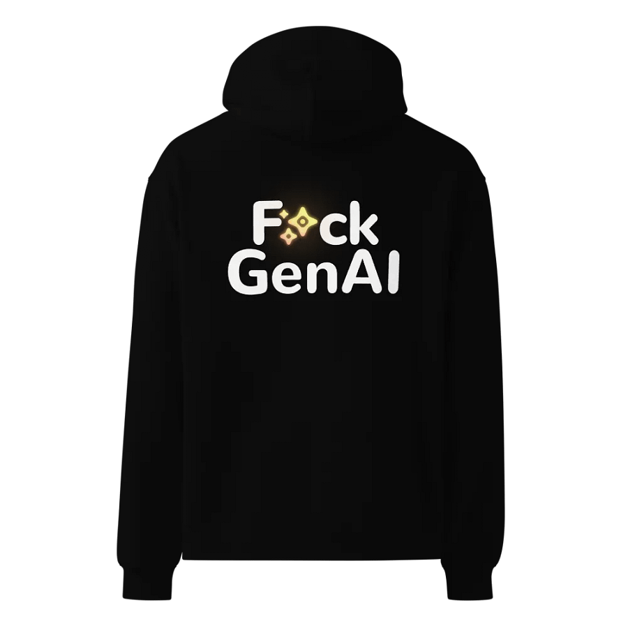 Absolut Idiocy Unisex Premium Oversized Hoodie - F✨ck Generative AI (Logo) product image (2)