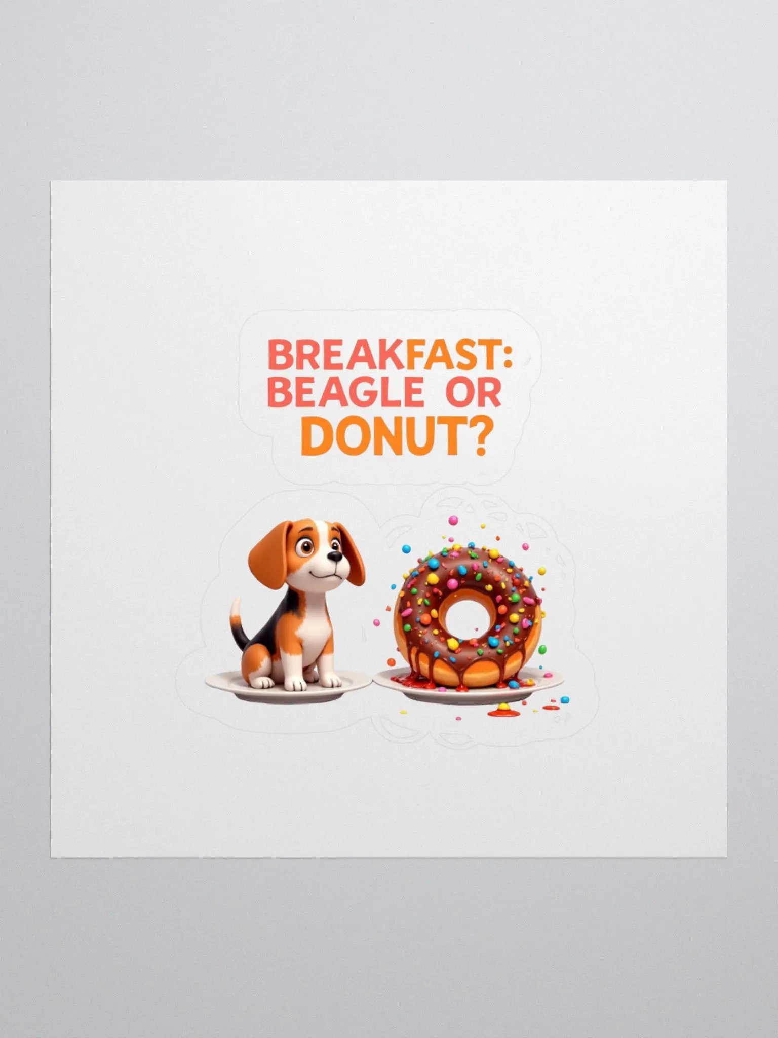 Beagle vs. Donut Kiss Cut Stickers product image (1)