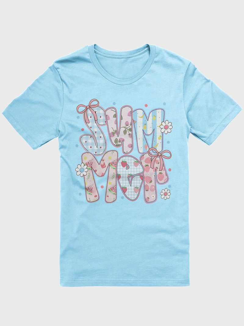Whimsical Summer Fruit Letters T-Shirt | Cute Watermelon & Strawberry Summer Tee