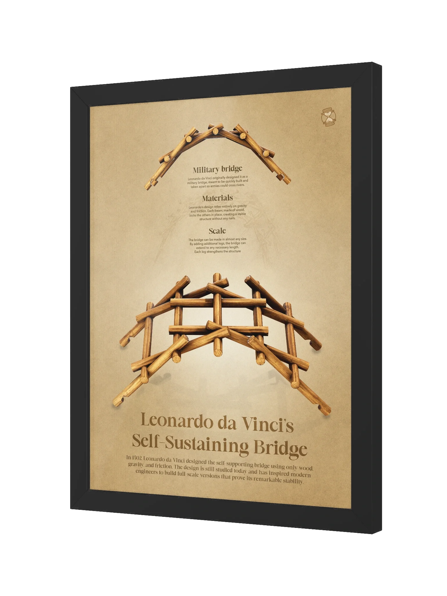 Leonardo da Vinci's Bridge (Framed poster) product image (4)