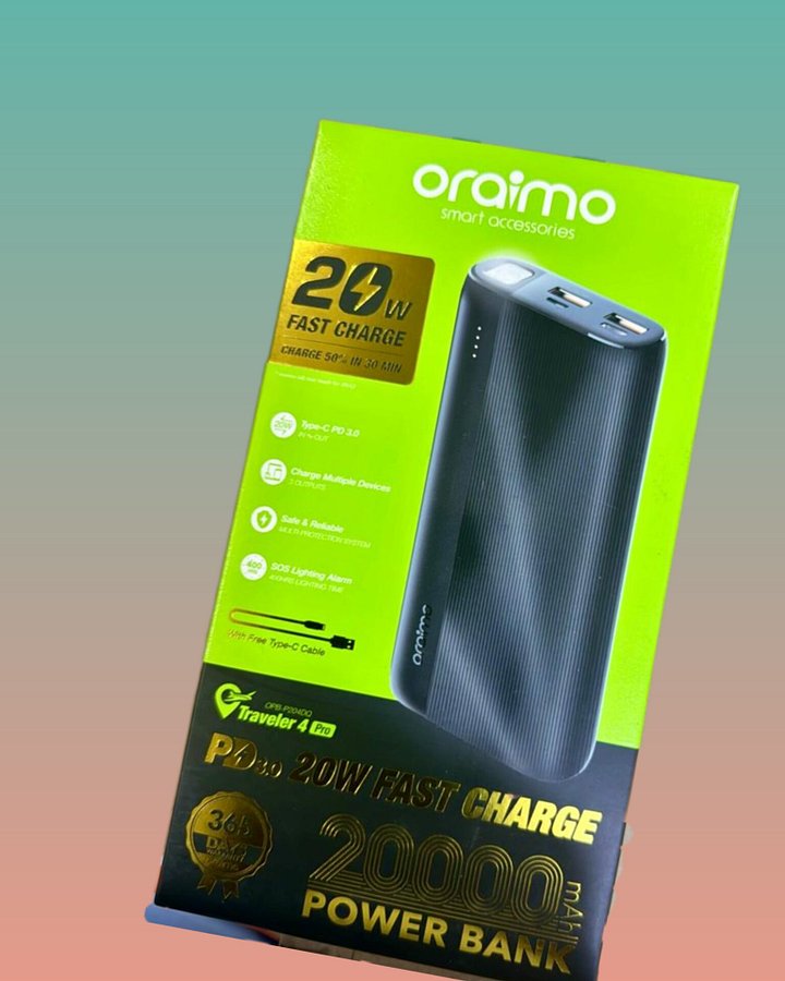 ORAIMO FAST CHARGER POWER BANK 20000mAh product image (1)