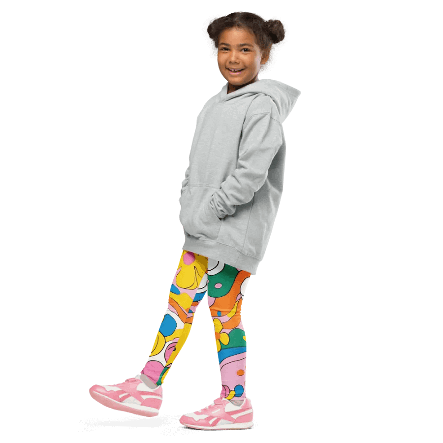 Retro Floral All-Over Print Girl's Leggings product image (10)