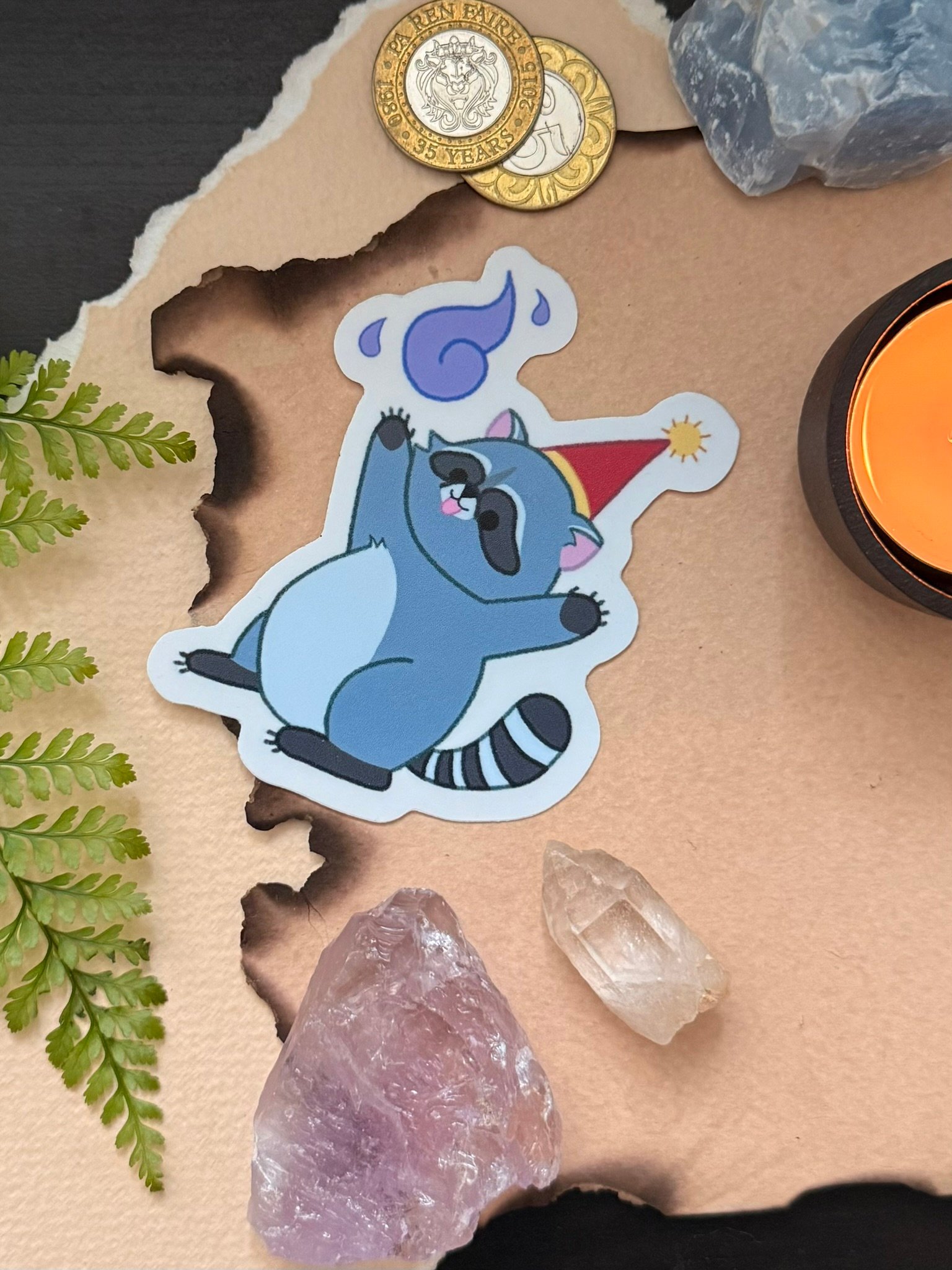 Wizard Critters - Warlock Raccoon 3" Sticker product image (1)