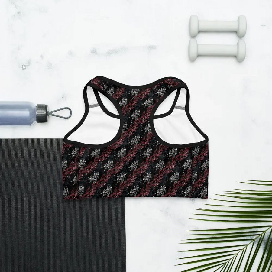 Black All-Over Print Sports Bra product image (8)