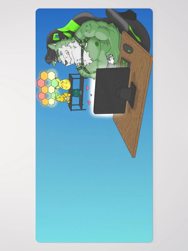 Cozy Wolf Dad Gaming Mouse Pad (Blue / Right) product image (2)