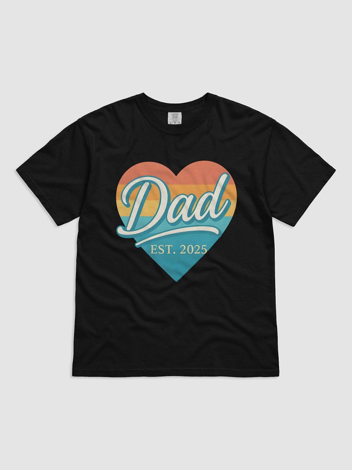 Dad EST. 2025 T-Shirt | New Dad Gift | First Time Father Tee | Colorful Heart Design Shirt product image (1)