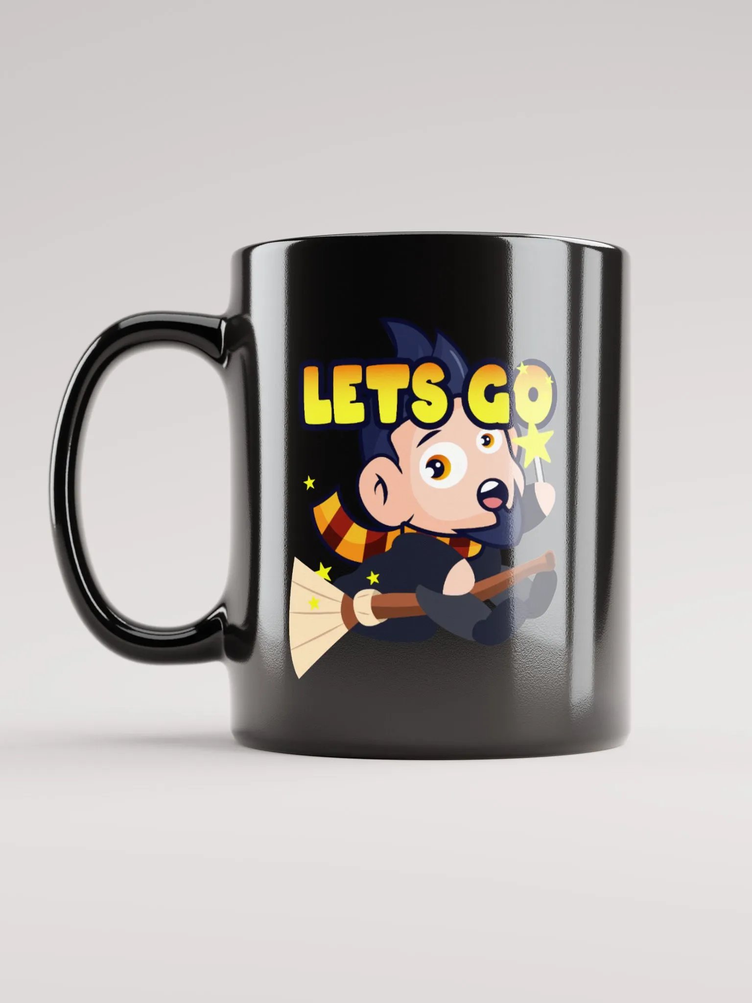 JOSH POTTER LETS GO GLOSSY BLACK MUG product image (1)