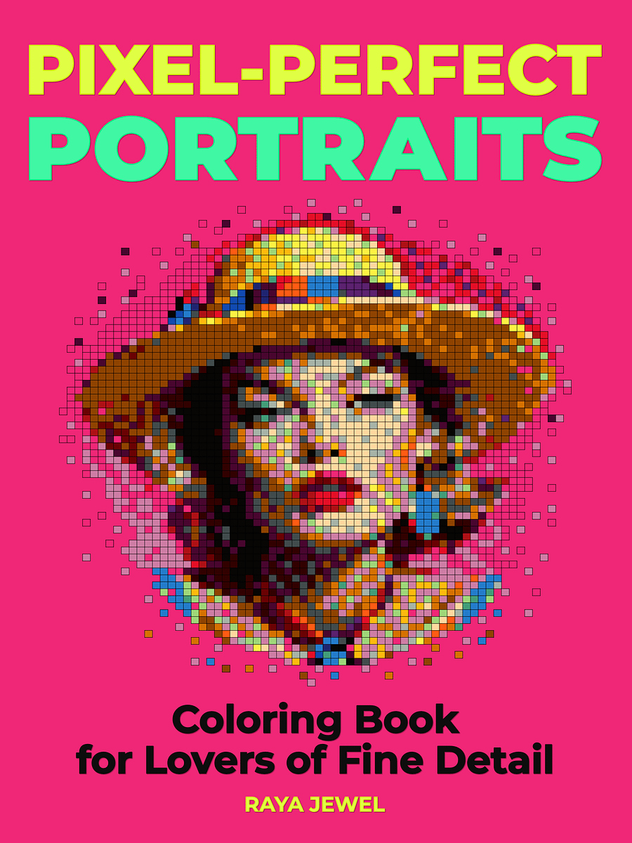 Pixel-Perfect Portrais Coloring Book: Pixel Art Color By Number with 36 Illustrations product image (1)