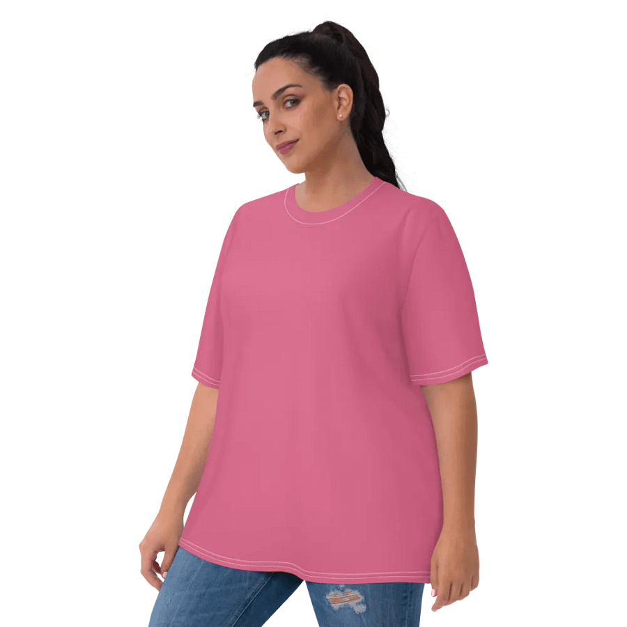 Plain Rosy Blush Pink Soft Summer Women's Crewneck Polyester Heavyweight Premium T-Shirt by Treasure Pie product image (6)