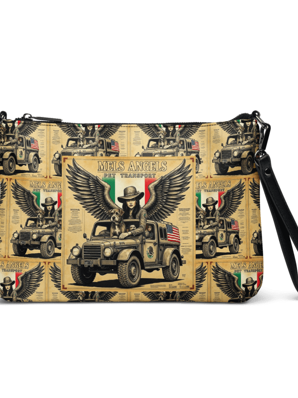 Mel’s Angels Vintage Crossbody Bag – All-Over Print Faux Leather Purse with Strap product image (6)