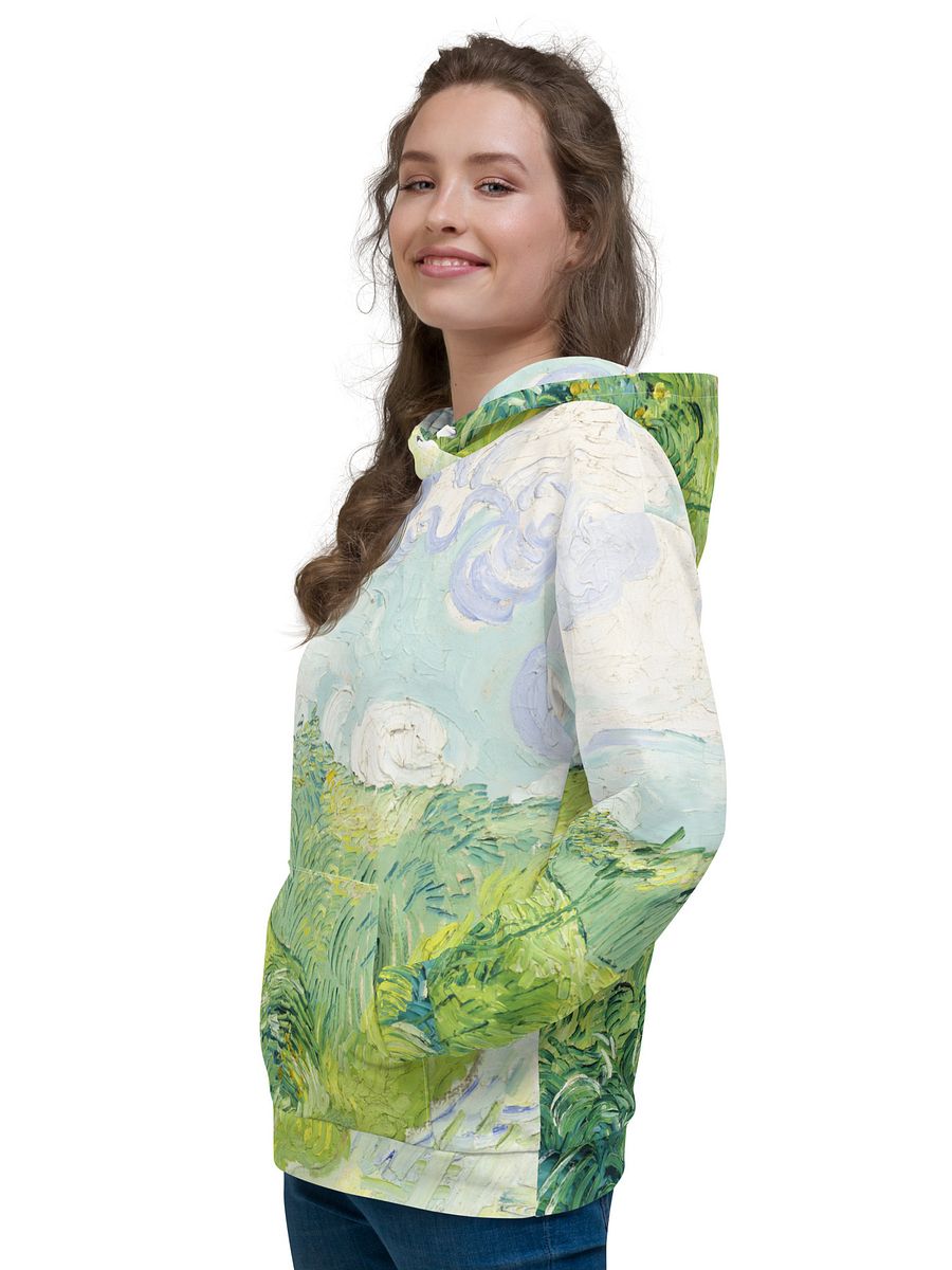 Green Wheat Fields All-Over Print Recycled Unisex Hoodie product image (12)
