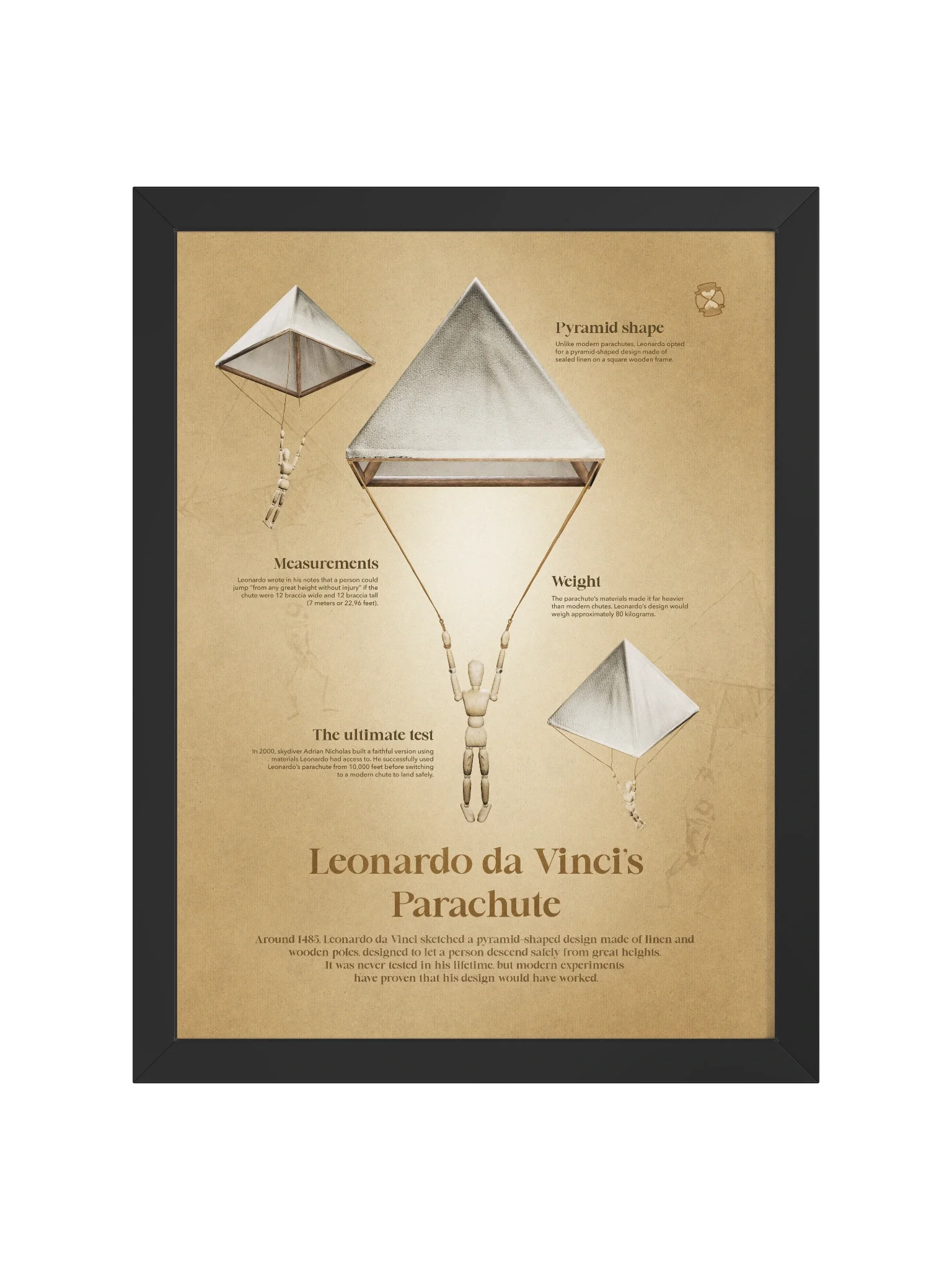 Leonardo da Vinci's Parachute (Framed poster) product image (3)