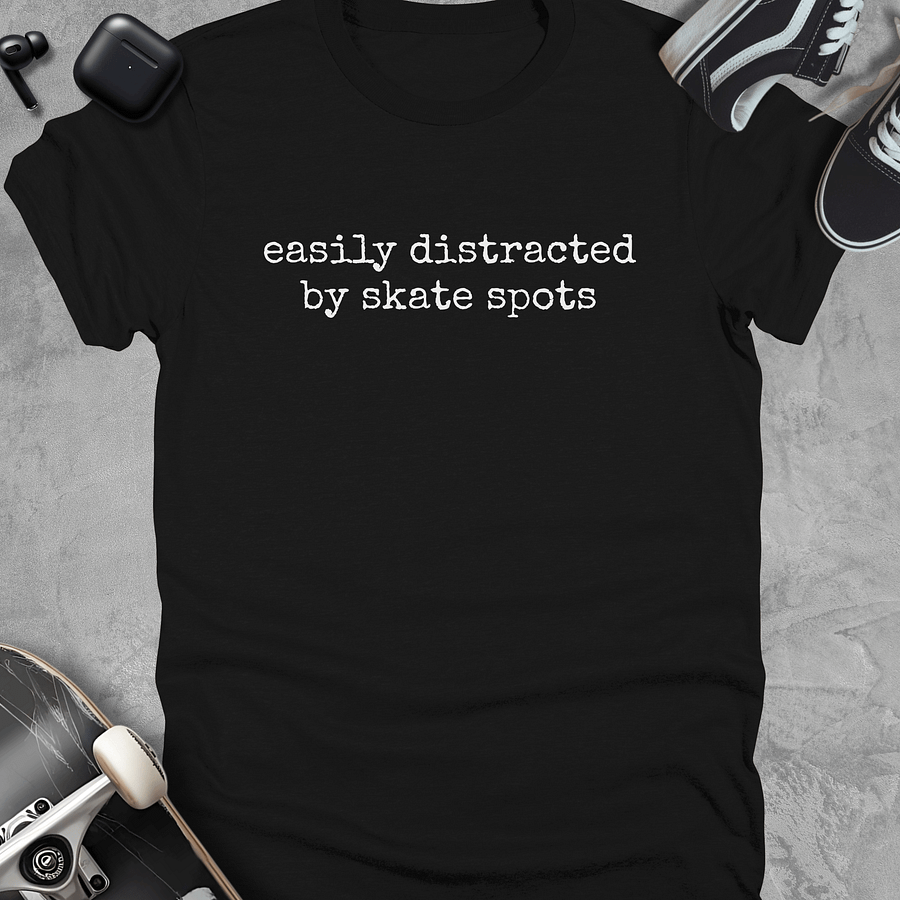 Easily distracted by skate spots, Funny Skateboarding t-shirt, Unisex product image (1)