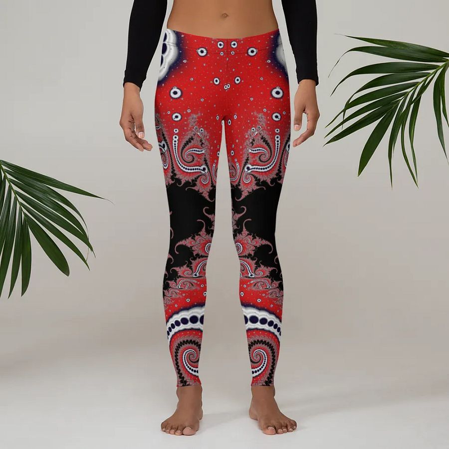 Fractal Leggings - Red Velvet Goth product image (5)